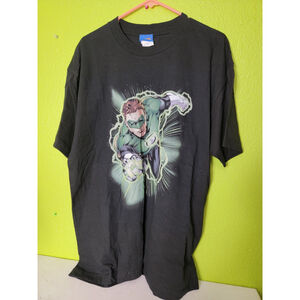 Vintage Y2K 2000s Green Lantern Shirt Hal Jordan Black DC Comics Justice League